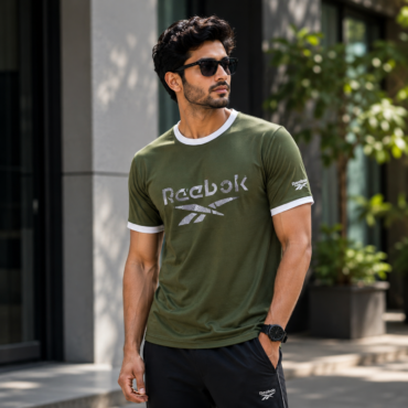Men’s Premium Olive Green Sports & Casual T-Shirt – Stylish Slim Fit Breathable Half Sleeve Tee